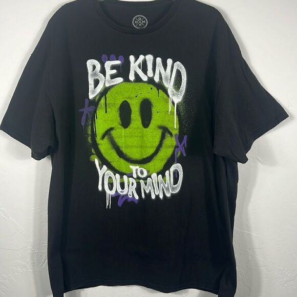 🔥🔥 DOM Happy Face Be Kind To Your Mind Graphic DESIGN T SHIRT Art Print 2XL - Picture 1 of 5